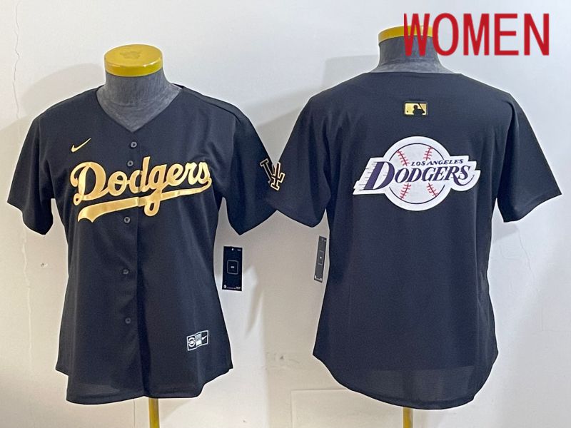 Women Los Angeles Dodgers Blank Black Gold Game 2024 Nike MLB Jersey style 12091